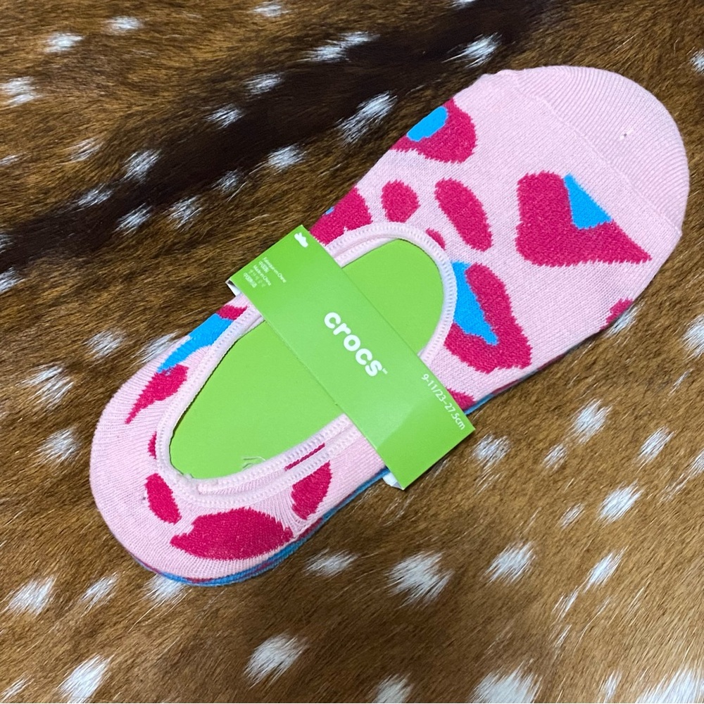 CROCS No Show Sock Pink/Blue Mix